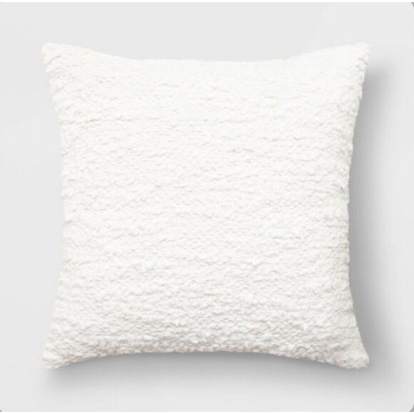 Woven Cotton Textured Square Throw Pillow Ivory - Threshold - New - Picture 1 of 8